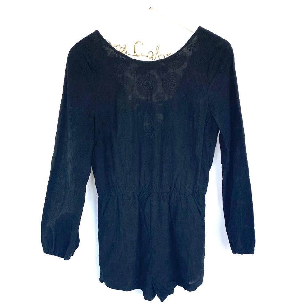 Black Long Sleeve Paper Bag Romper M